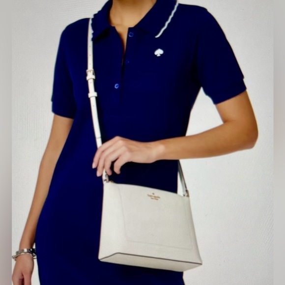 Kate Spade New York Leila Crossbody Bag Meringue Pebbled Leather KG464 - Picture 14 of 16